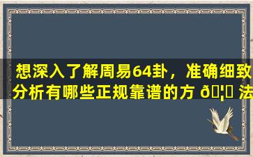 想深入了解周易64卦，准确细致分析有哪些正规靠谱的方 🦟 法 🐳